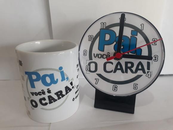 Kit Caneca e Relógio Dia dos Pais Personalizado