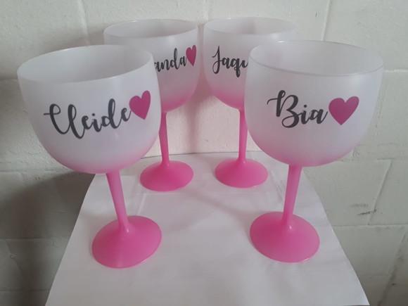 Taça Gin Degradê Rosa Personalizada