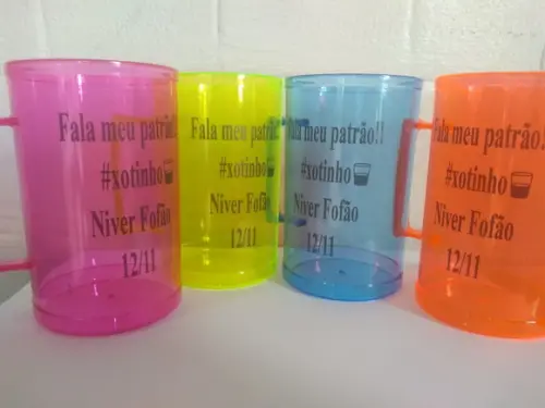 Caneca Acrílica Colorida 300ml Kit Personalizado