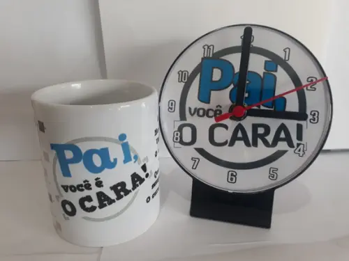 Kit Caneca e Relógio Dia dos Pais Personalizado