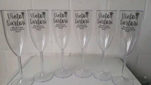 Taça de Champanhe Transparente com Led