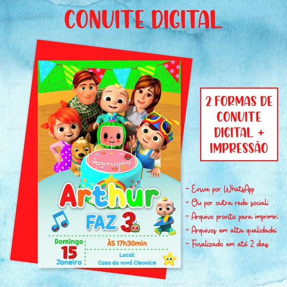 Convite Digital Cocomelon