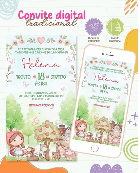 Convite Digital Chapeuzinho Vermelho