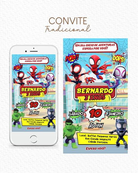 Convite Digital Spidey e Seus Amigos Espetaculares