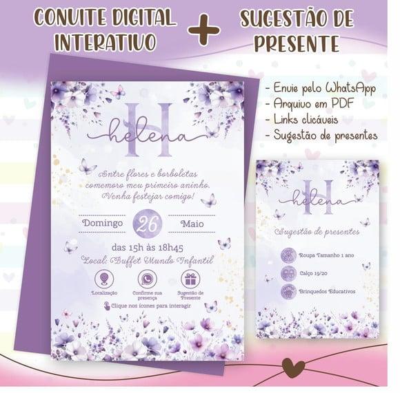 Convite Interativo Jardim Borboleta + Sugestão de Presente