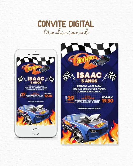 Convite Digital Hotwheels