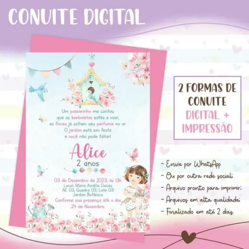 Convite Digital Jardim Encantado