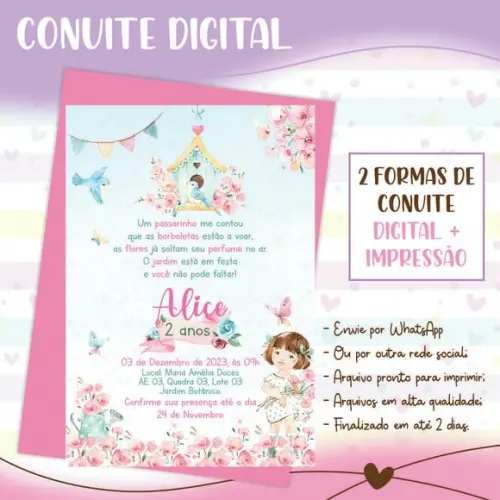 Convite Digital Jardim Encantado
