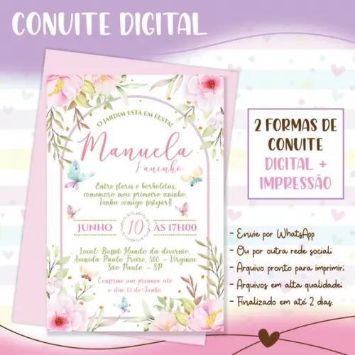 Convite Digital Jardim das Borboletas