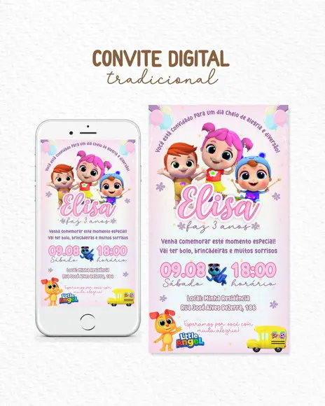 Convite Digital Little Angel