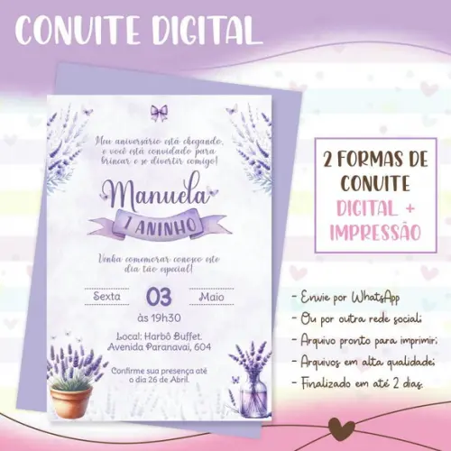 Convite Digital Lavanda