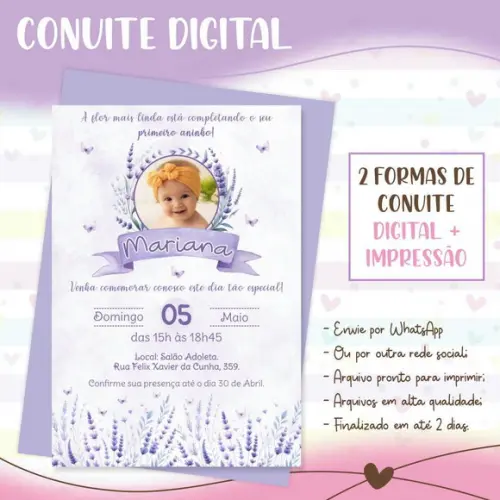 Convite Digital Lavanda