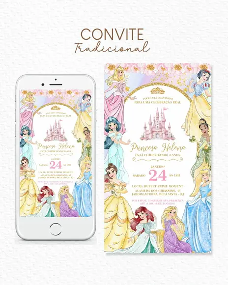 Convite Digital Princesas