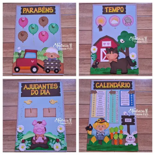 Kit 7 Painéis Fazendinha
