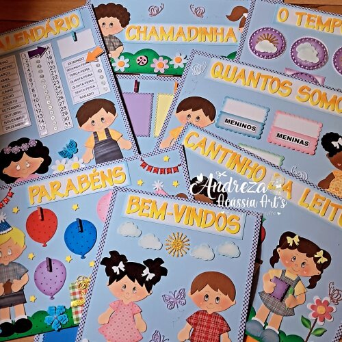Kit Sala de Aula com 7 Painéis