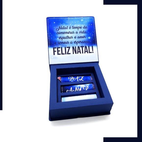 Caixa Batom - Natal Azul (já com Chocolate)