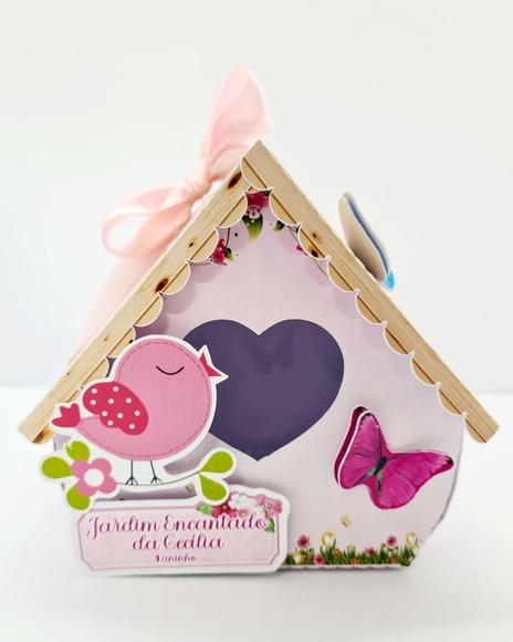 Caixa Casinha Jardim Encantado Rosa