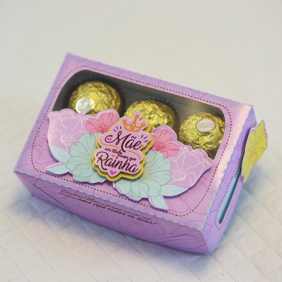 Caixa com Ferrero Rocher Dia das Mães