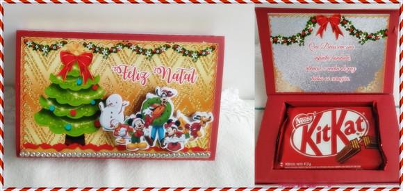 Caixa Kitkat - Natal com Mickey (já com Chocolate)