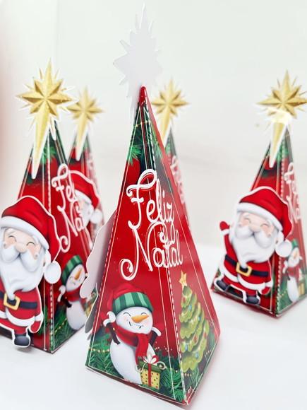Caixa Pirâmide Papai Noel