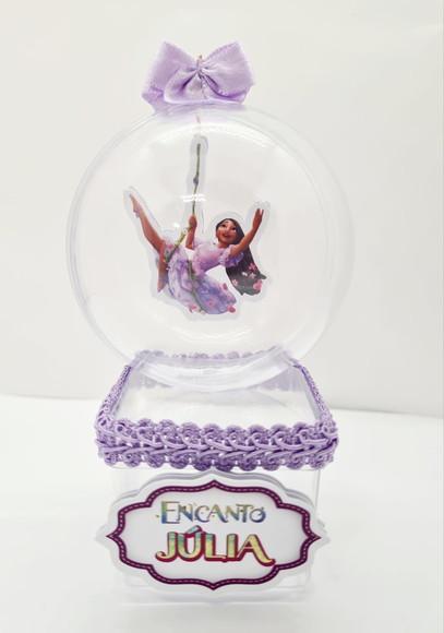 Caixinha Acrílica com Esfera Encanto Disney Isabela