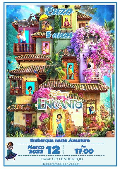 Convite Digital Encanto Disney Azul