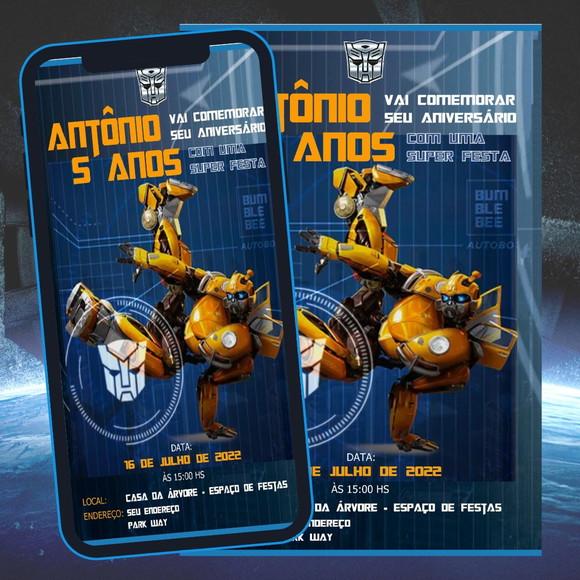 Convite Digital Transformers Bumblebee