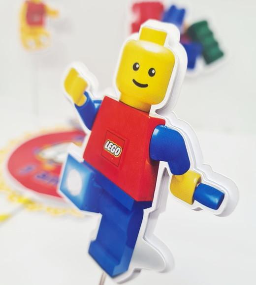 Kit Display e Topo de Bolo Lego