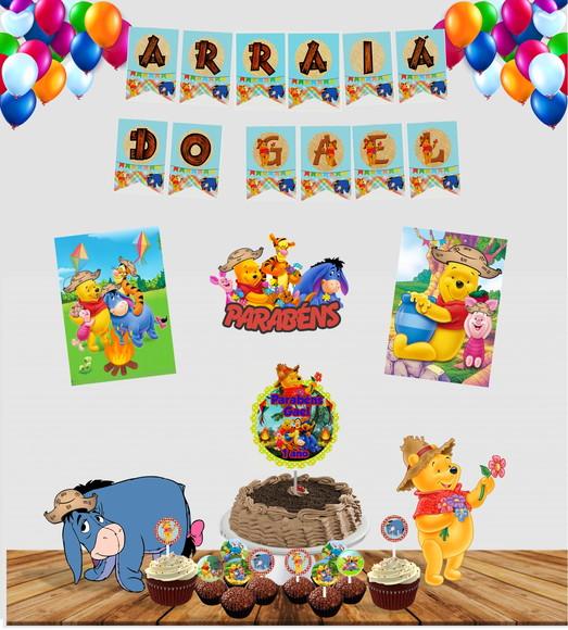Kit Festinha Festa Junina com Ursinho Pooh