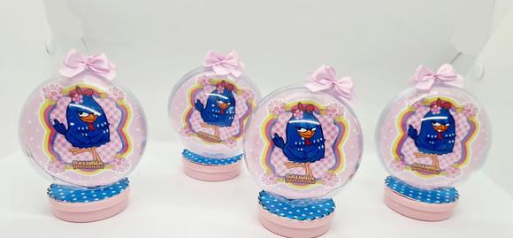 Latinha Acrílica com Esfera Galinha Pintadinha