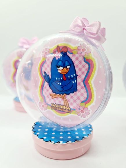 Latinha Acrílica com Esfera Galinha Pintadinha