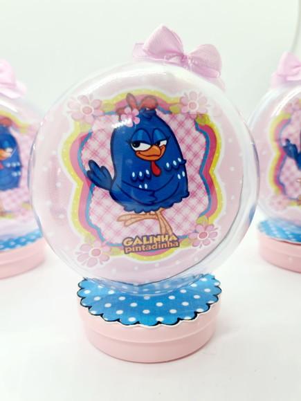 Latinha Acrílica com Esfera Galinha Pintadinha