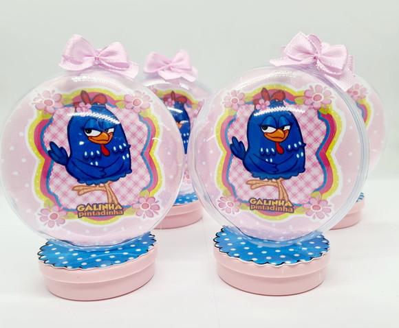Latinha Acrílica com Esfera Galinha Pintadinha