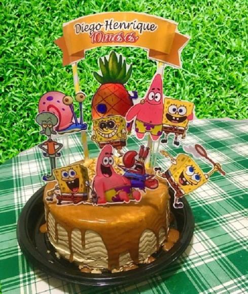 Topo De Bolo Bob Esponja