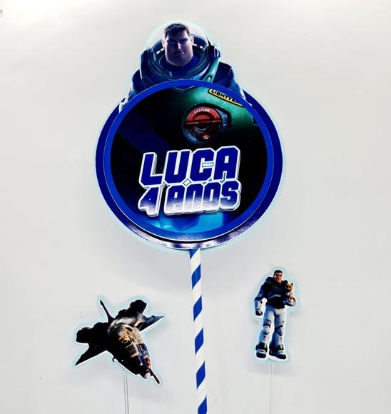 Topo de Bolo Buzz Lightyear Rosa