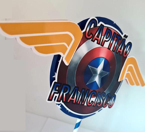 Topo de Bolo Capitão América