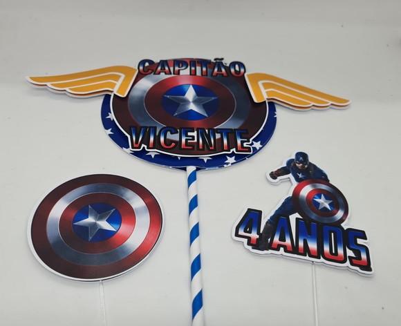 Topo de Bolo Capitão América