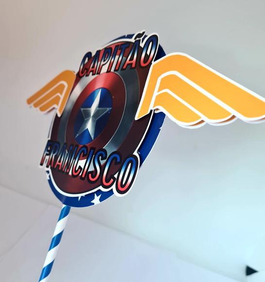 Topo de Bolo Capitão América