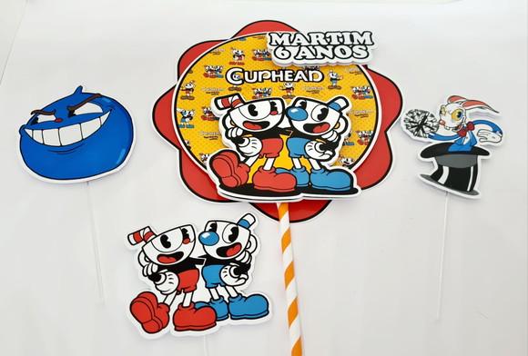 Topo de Bolo Cuphead
