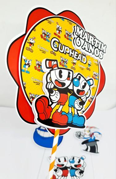 Topo de Bolo Cuphead