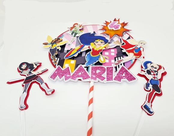 Topo de Bolo Dc Superhero Girls