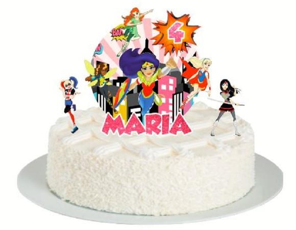 Topo de Bolo Dc Superhero Girls