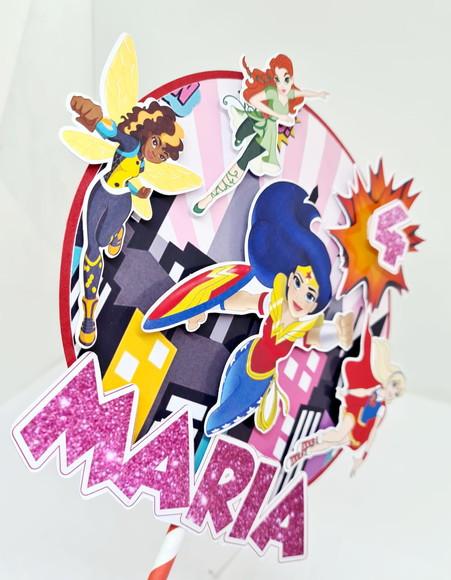 Topo de Bolo Dc Superhero Girls