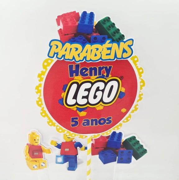 Topo de Bolo Lego