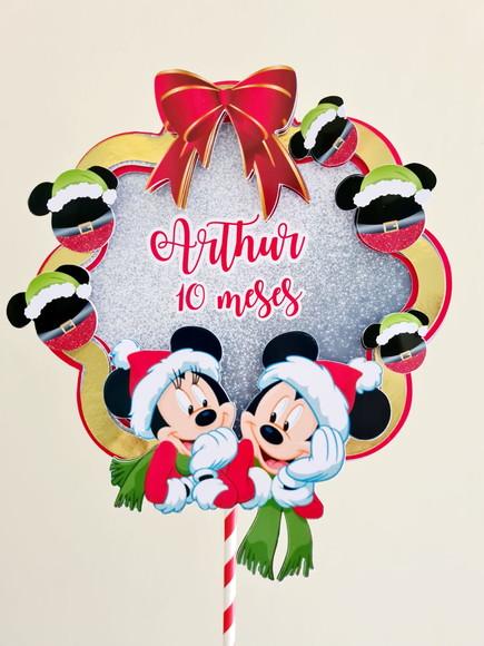Topo de Bolo Natal com Mickey