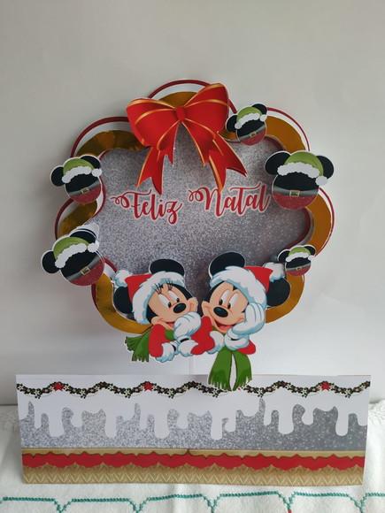 Topo de Bolo Natal com Mickey