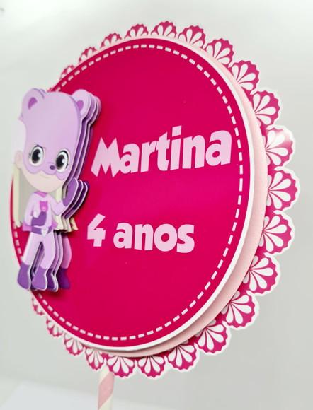 Topo de Bolo OS Aventureiros - Aventureira Rosa