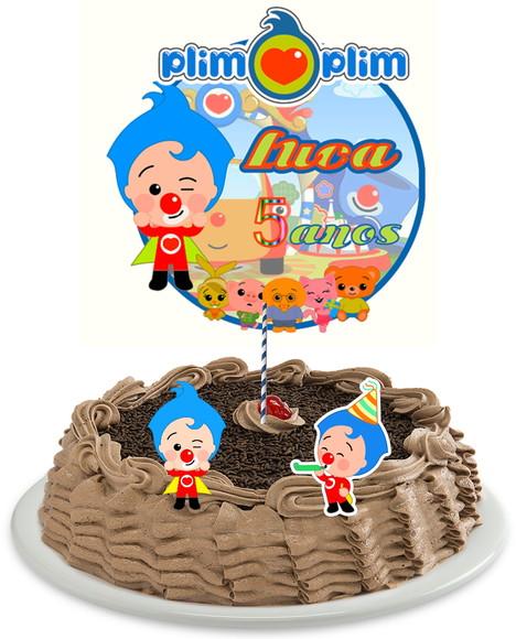 Topo De Bolo Palhaço Plim Plim