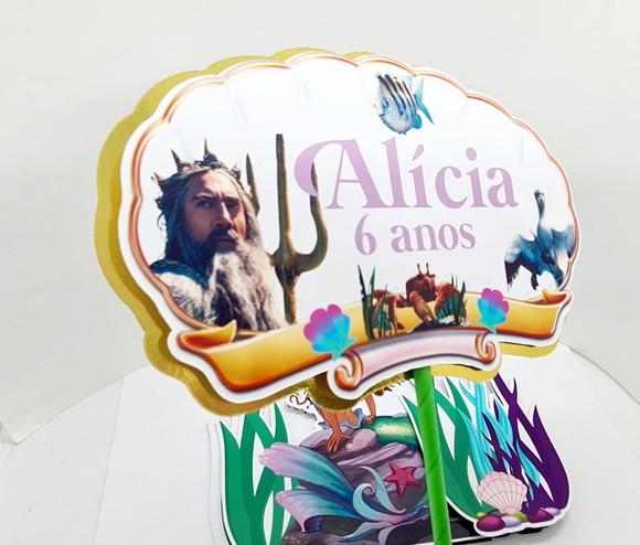 Topo de Bolo Pequena Sereia 2023