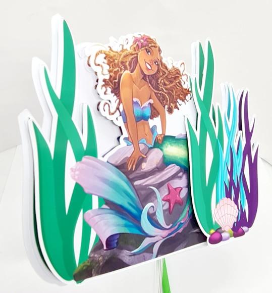 Topo de Bolo Pequena Sereia 2023